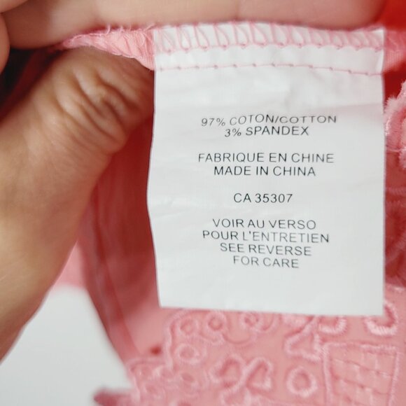 Moffi International Vintag Pink Cotton Blend Embroidered Button-Up Shirt Size XL - Picture 6 of 9